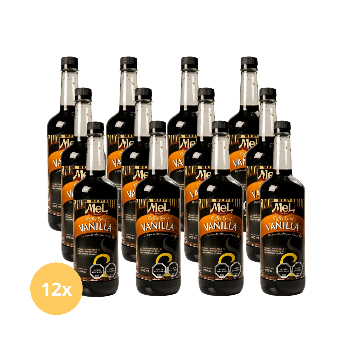 12 botellas 1.000cc Coffee Syrup Vainilla Mel Alimentos