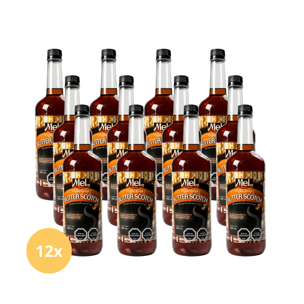 12 botellas 1lt de coffee syrup sabor buttersctoch