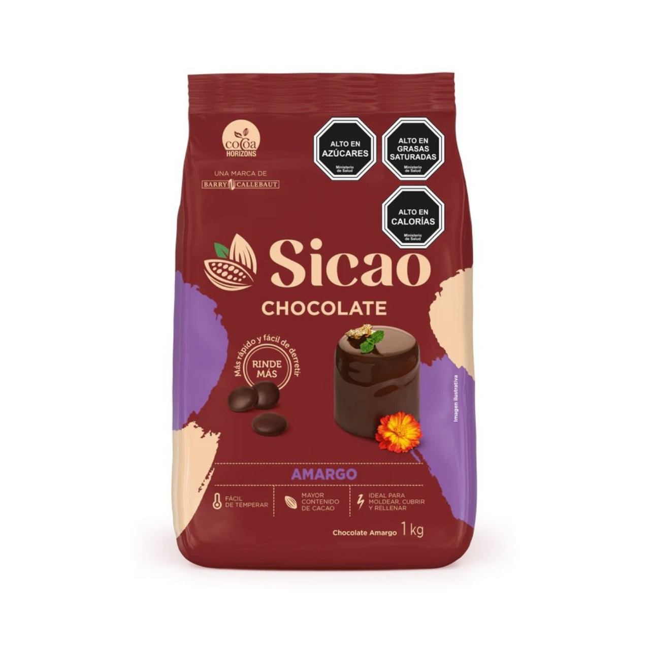 Bolsa 1kg chocolate Sicao de 1kg 58% de cacao