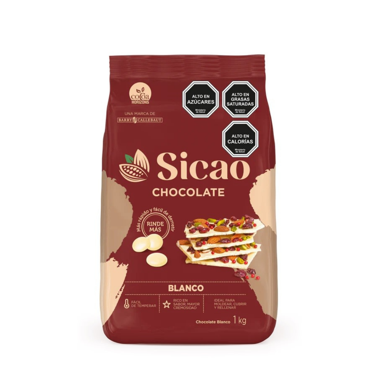 Bolsa 1kg chocolate blanco Sicao con 33% de cacao