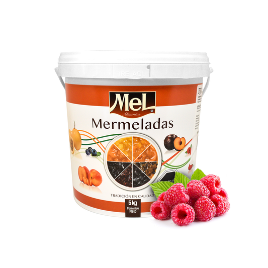 Balde 5kg Mermelada Premium de Frambuesa Mel Alimentos