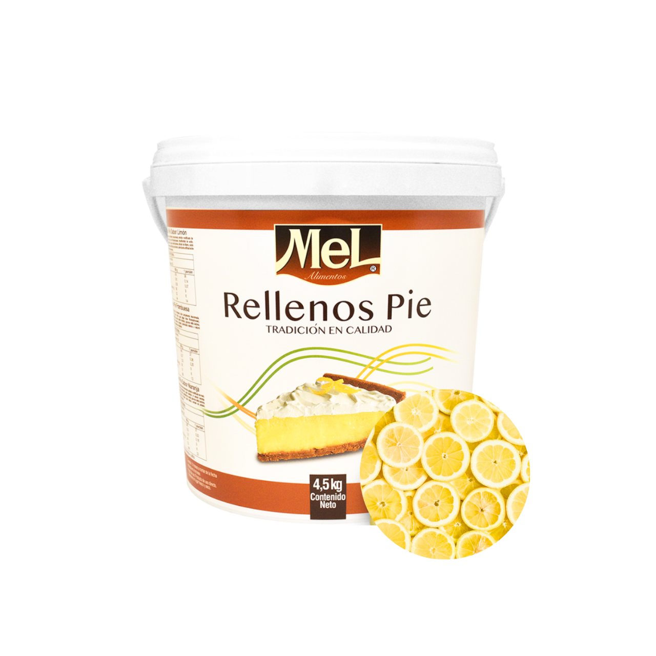 Balde 4,5kg Relleno Pie de Limón Mel Alimentos, listo para usar y fácil aplicación