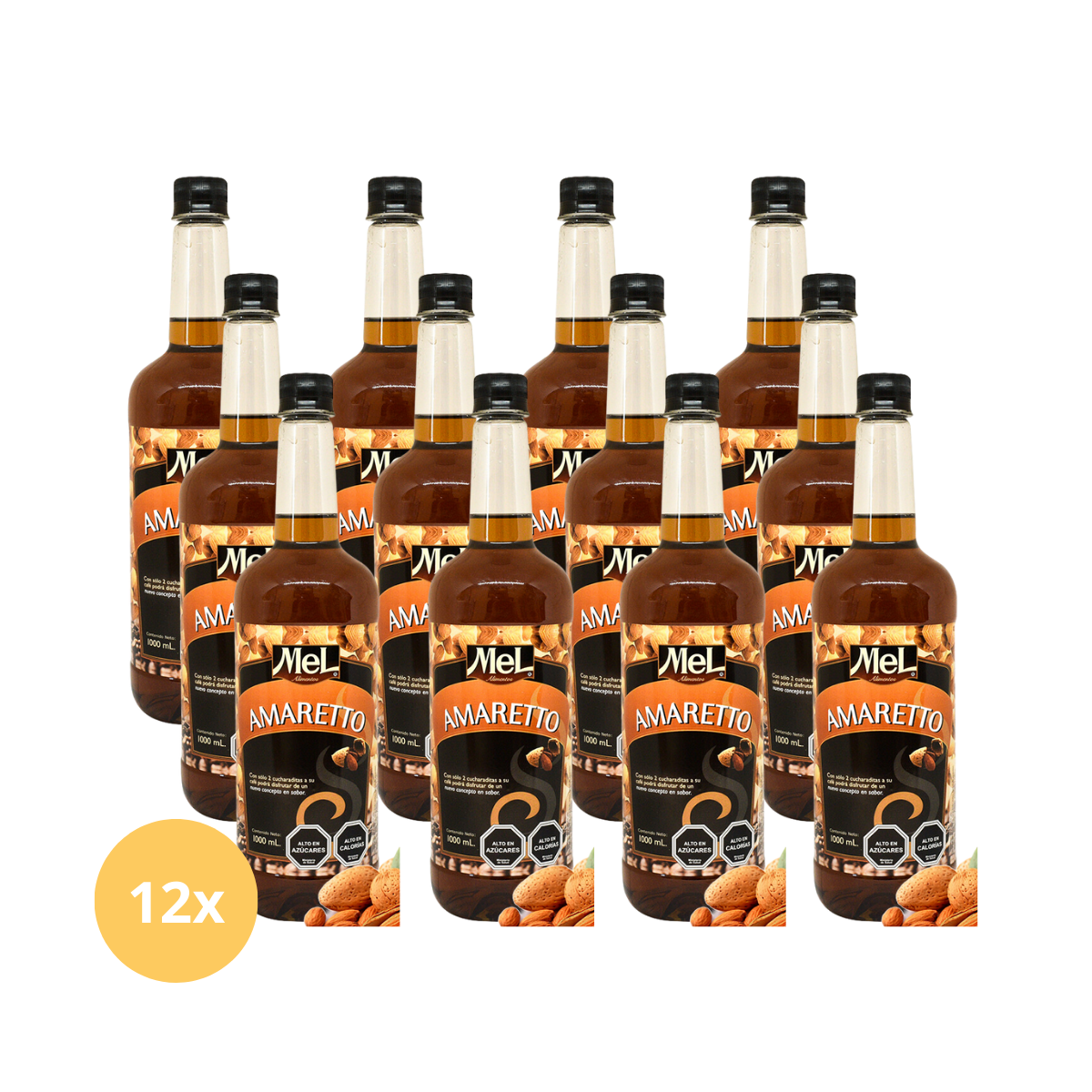 Caja 12 unidades Syrup Amaretto Mel Alimentos 