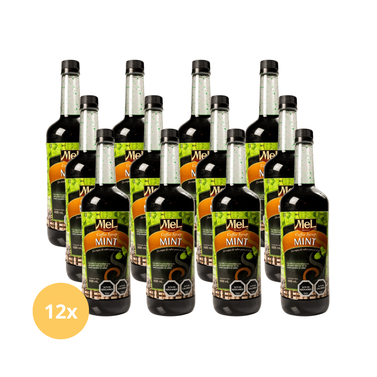 Caja Syrups Mel Alimentos Menta para uso en cafeterías, saborizante y endulzante