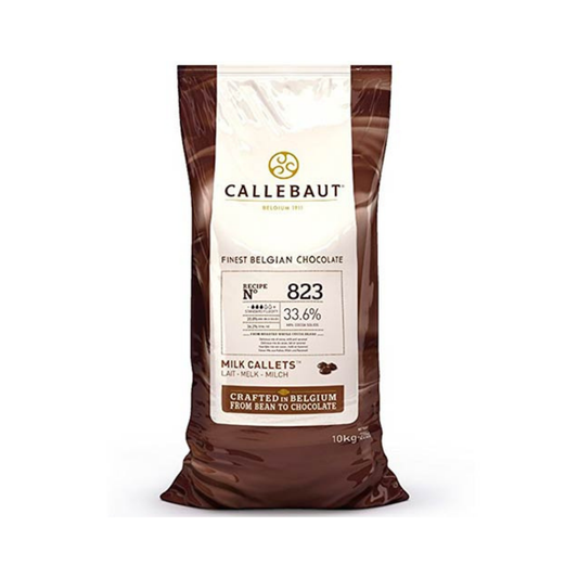 Saco 10kg chocolate Callebaut 823 leche, 33.6% cacao