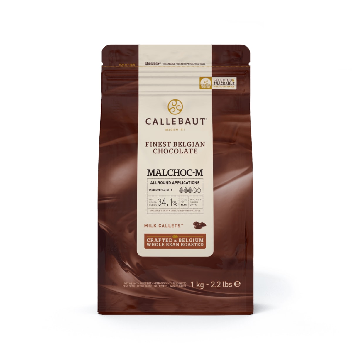 Chocolate sin azúcar leche en gotas Callebaut