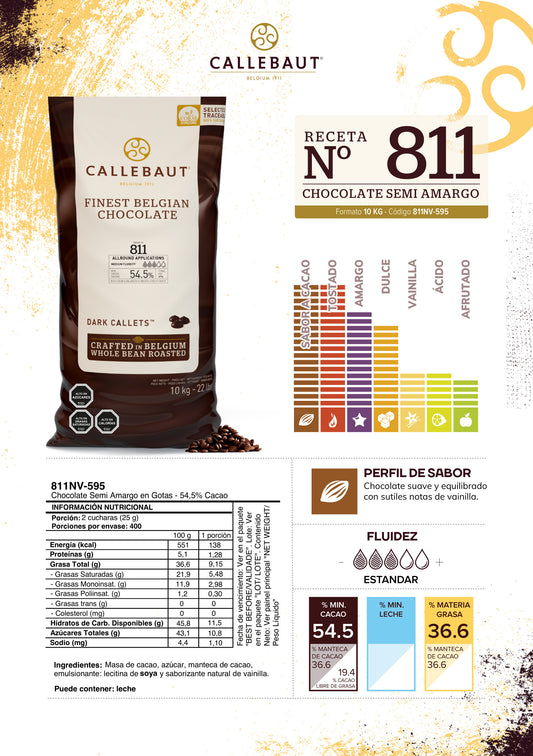 Chocolate Semi Amargo (811) 10kg - Callebaut