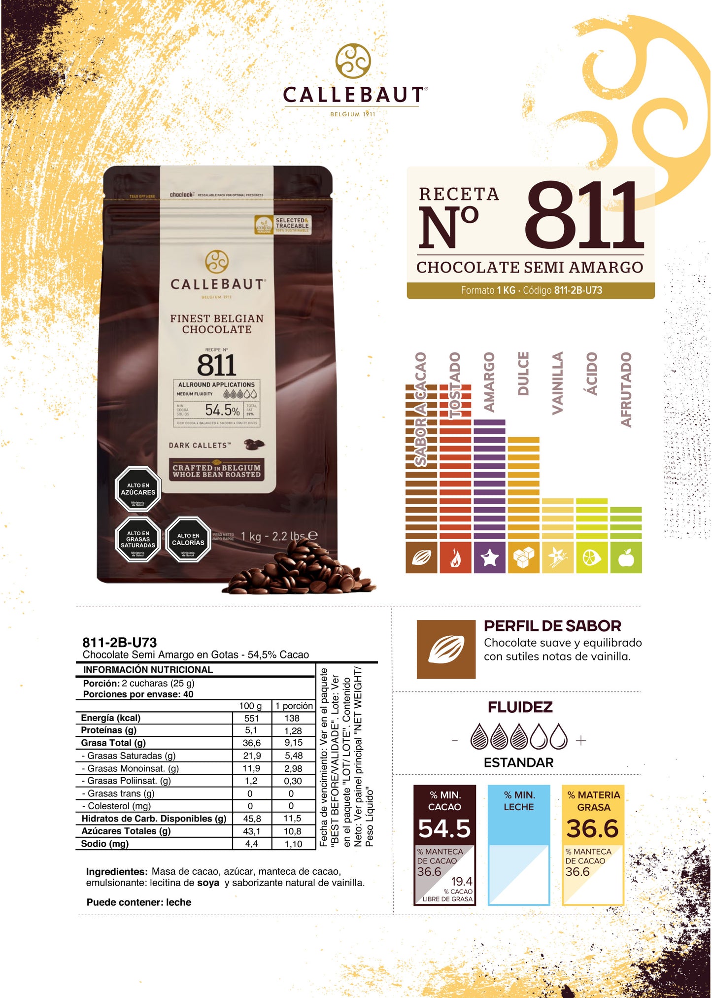Chocolate Semi Amargo (811) 1kg - Callebaut