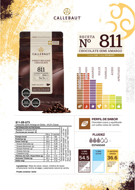 Chocolate Semi Amargo (811) 1kg - Callebaut