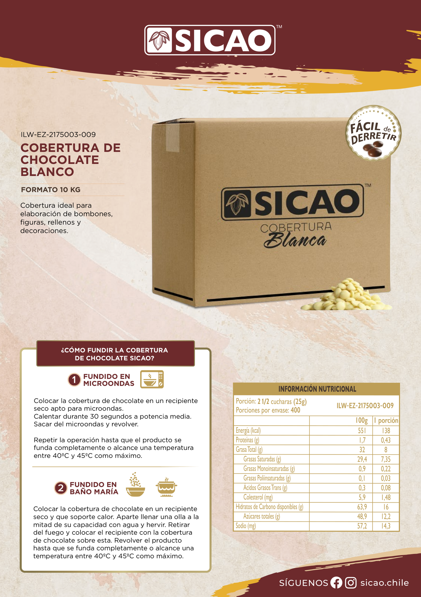 Cobertura Sicao Blanco 10kg