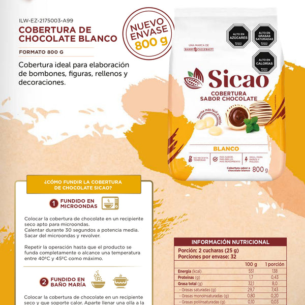 Cobertura Sicao Blanco 800gr