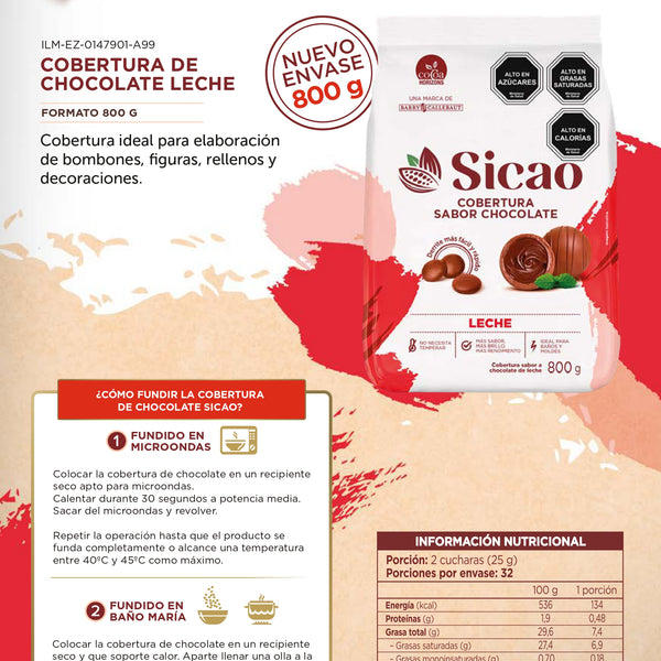 Cobertura Sicao Leche 800gr