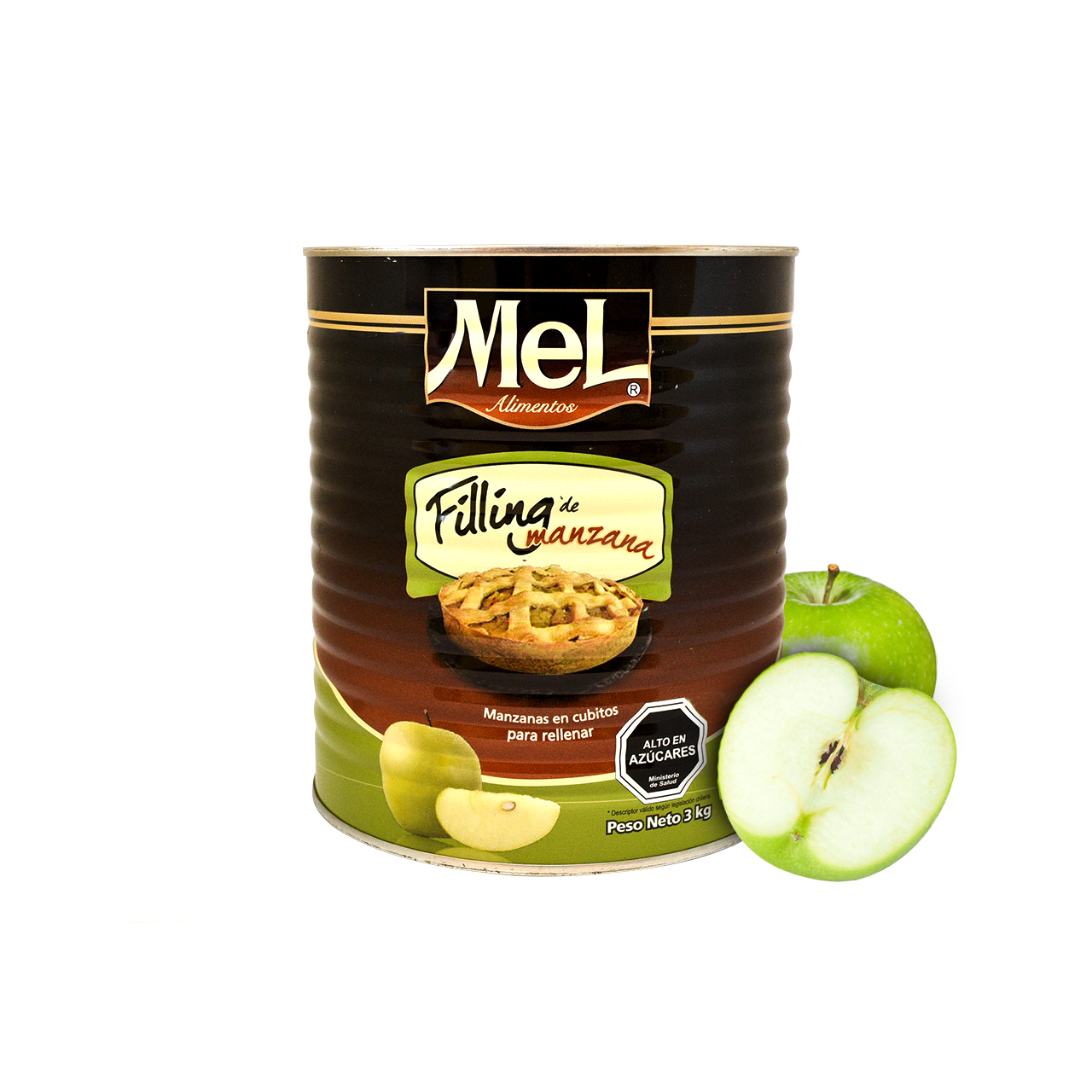 Relleno de manzana en cubitos Mel Alimentos listo para hornear