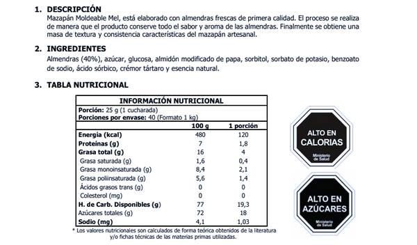 Mazapán Mel Alimentos 1kg