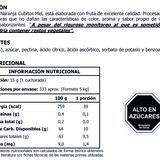 Tabla nutricional mermelada de naranja con trozos Mel Alimentos