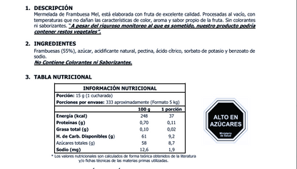 Ingredientes Mermelada Frambuesa Mel Alimentos