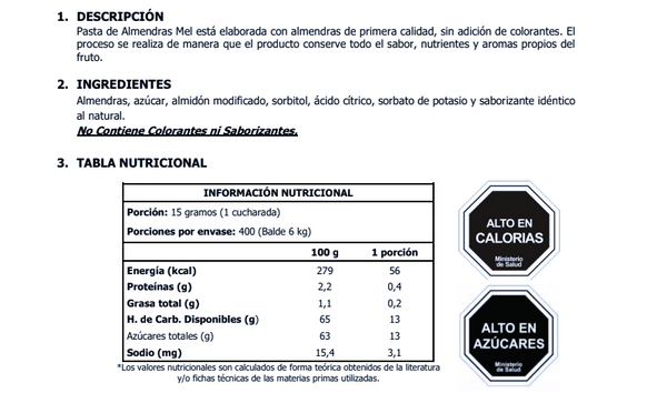 Pasta de Almendra Mel Alimentos 4,5kg.