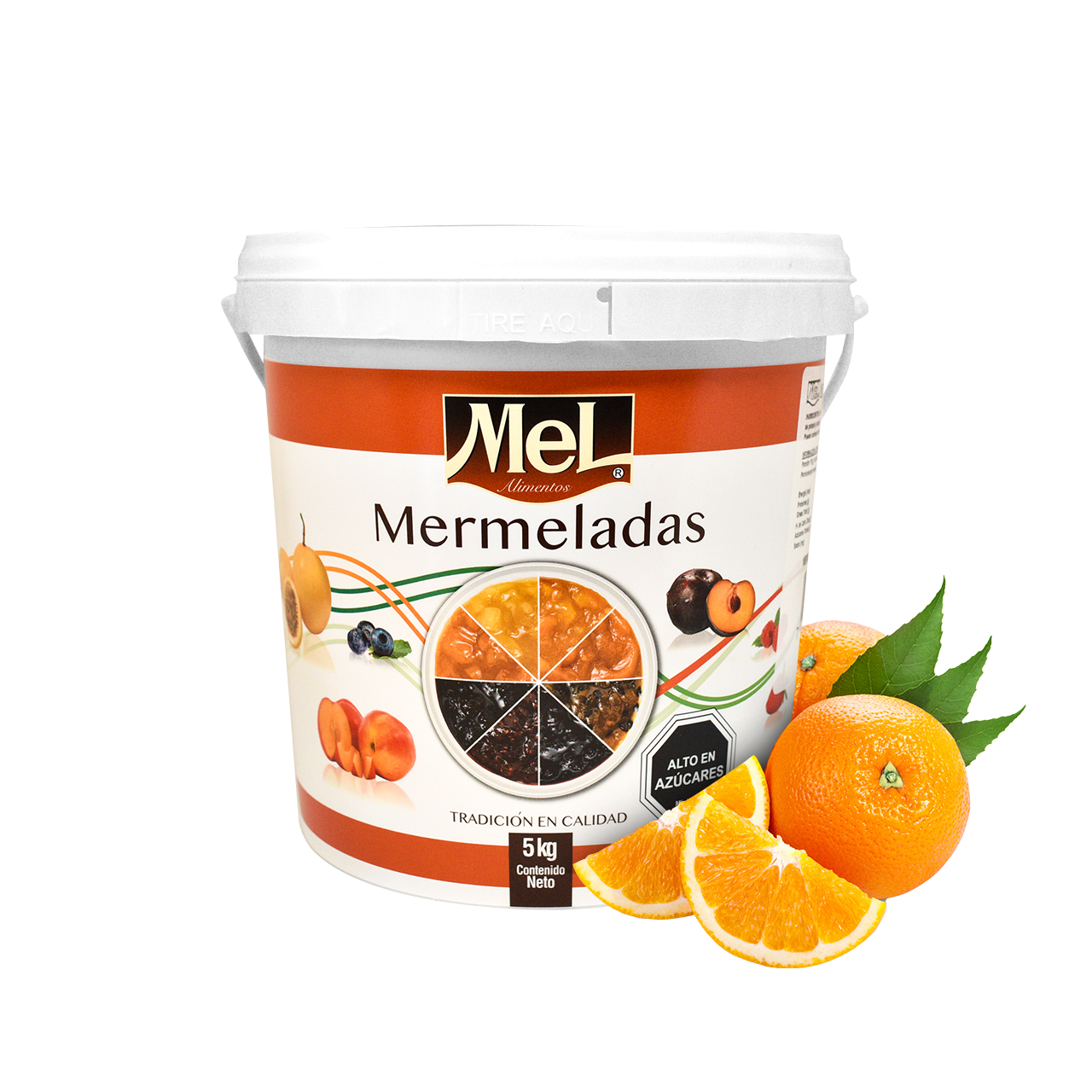 Balde 5kg Mermelada de Naranja con Trozos Mel Alimentos
