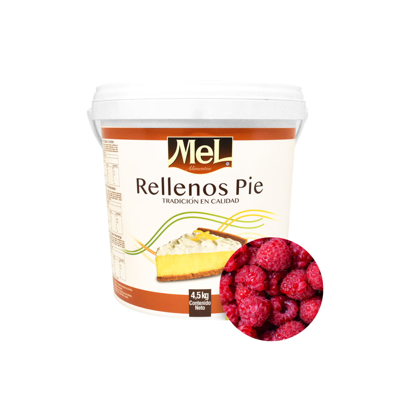 Balde 4,5kg relleno cremoso frambuesa Mel Alimentos