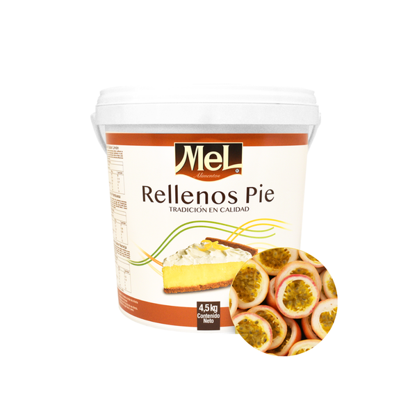 Balde 4,5kg Relleno Pie de Maracuyá Mel Alimentos, listo para usar de fácil aplicación