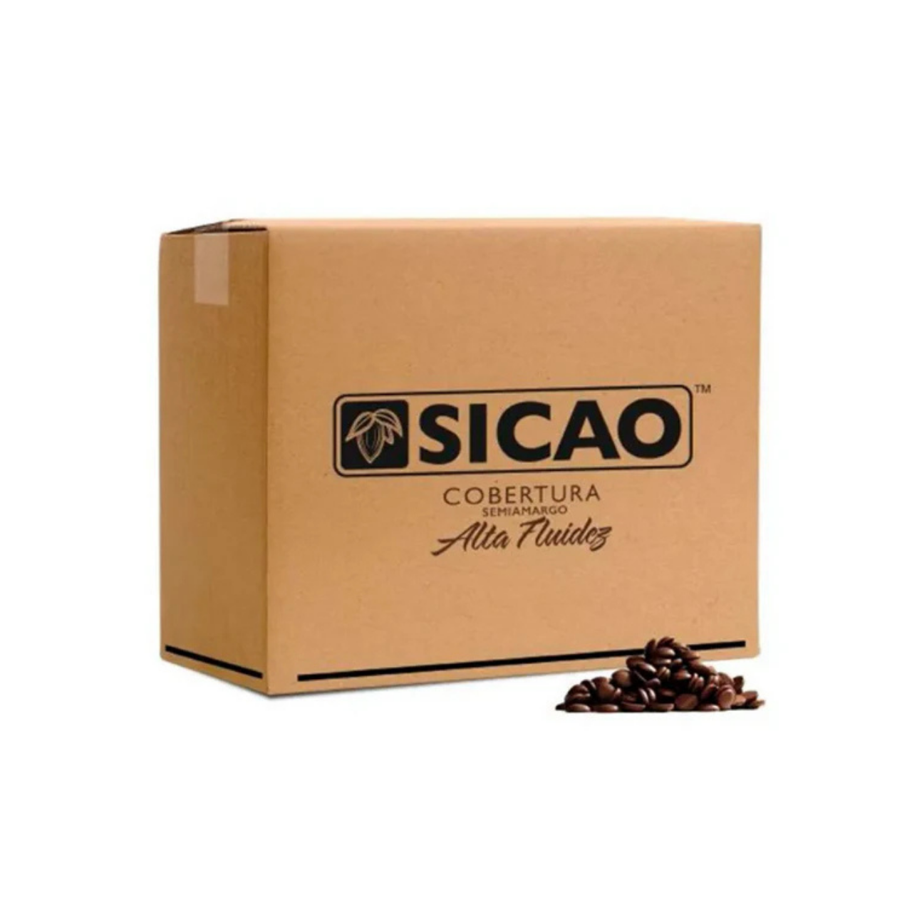 Caja de 10kg de chocolate sucedáneo semi amargo alta fluidez