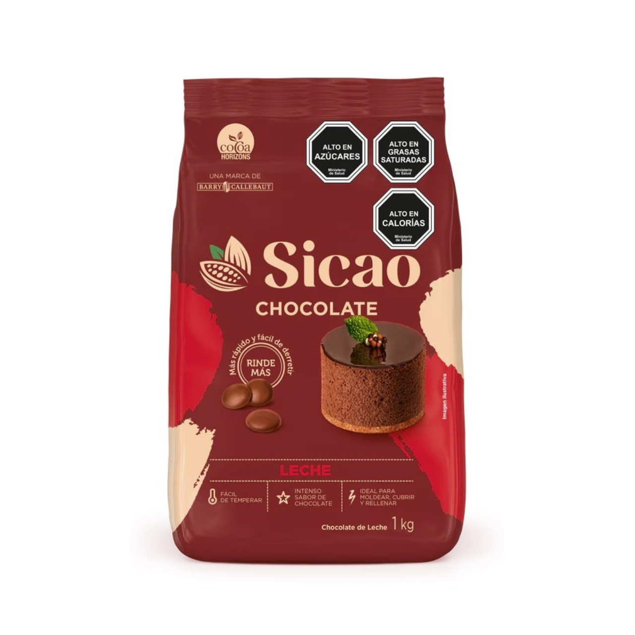 Bolsa 1kg chocolate leche sicao 33%